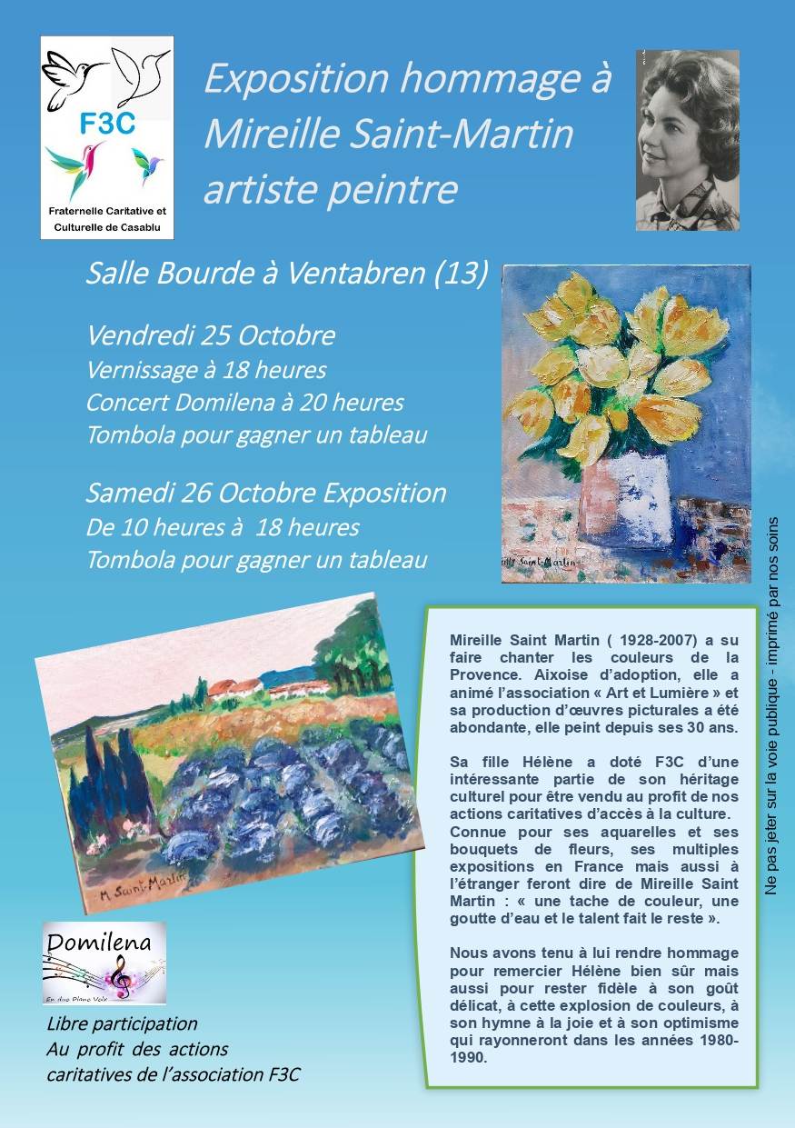 EXPOSITION EN HOMMAGE A MIREILLE SAINT-MARTIN