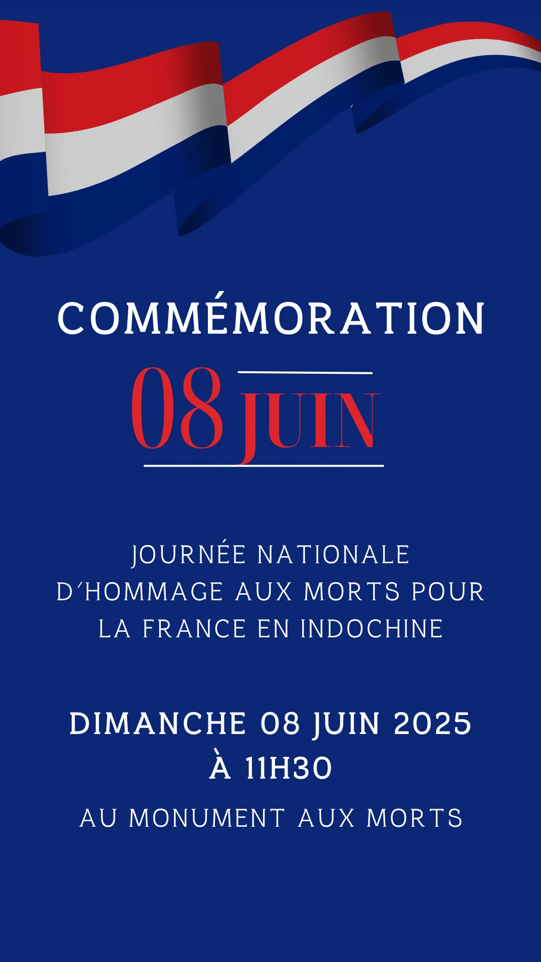 Cérémonie commémorative d’Hommage aux Morts pour la France en Indochine