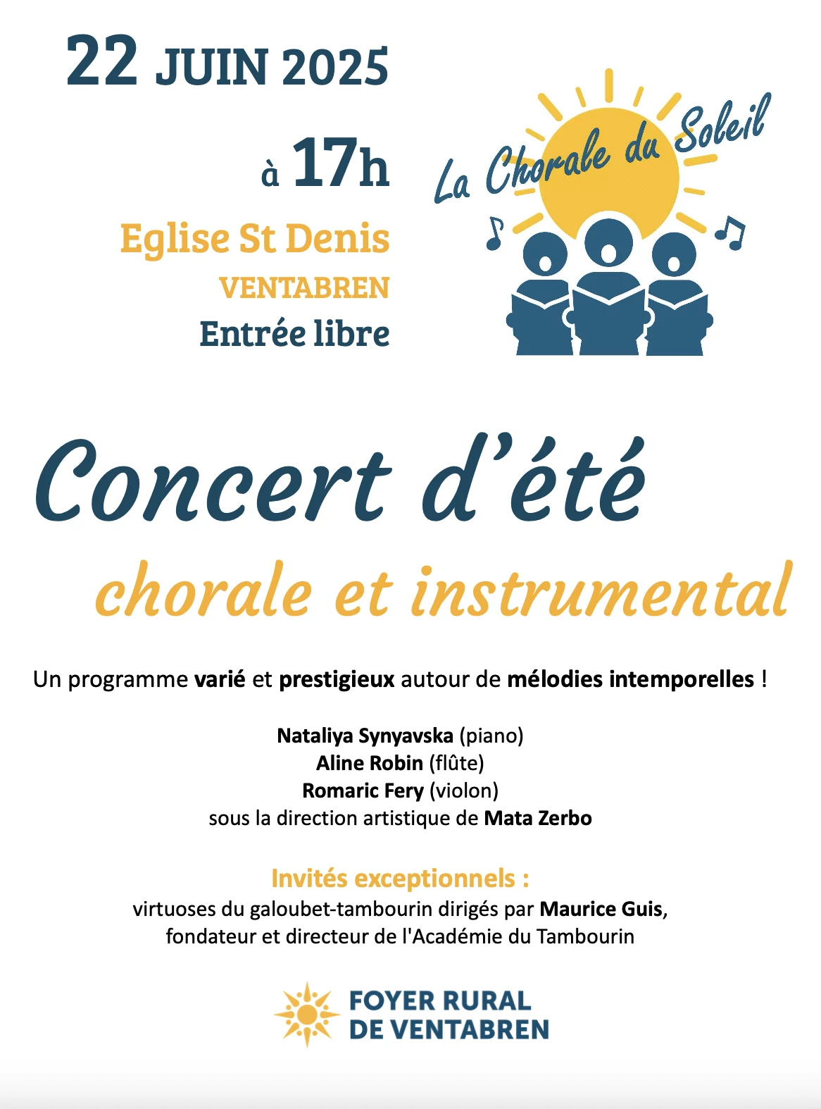 La chorale du soleil – Concert d’été