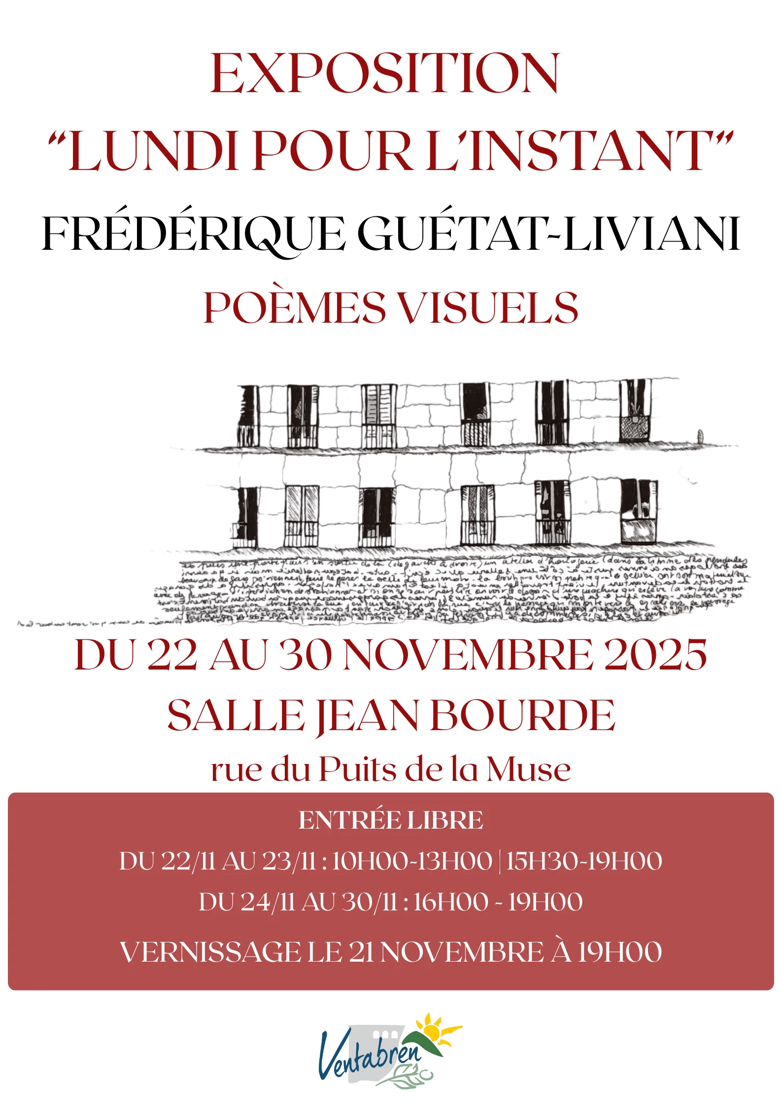 Exposition « Lundi pour l’instant » de Frédérique Guétat-Liviani