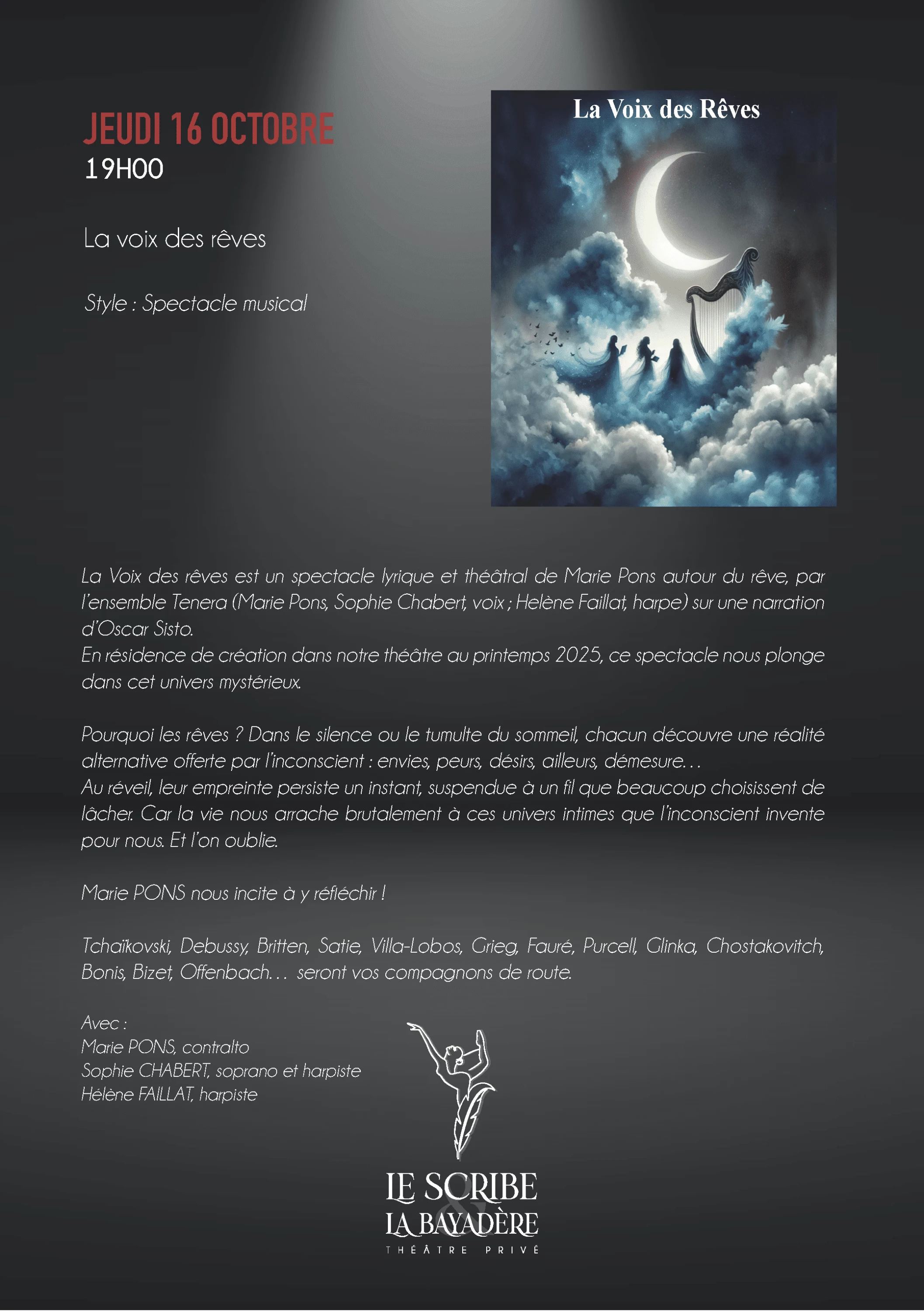SPECTACLE MUSICAL – La voix des rêves