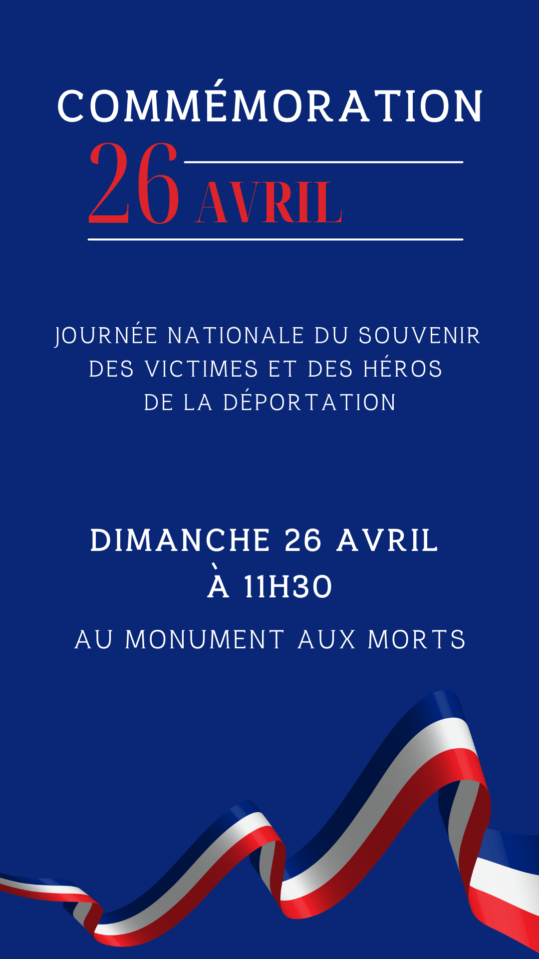 Commémoration « Journée nationale du souvenir des victimes et des héros de la déportation »