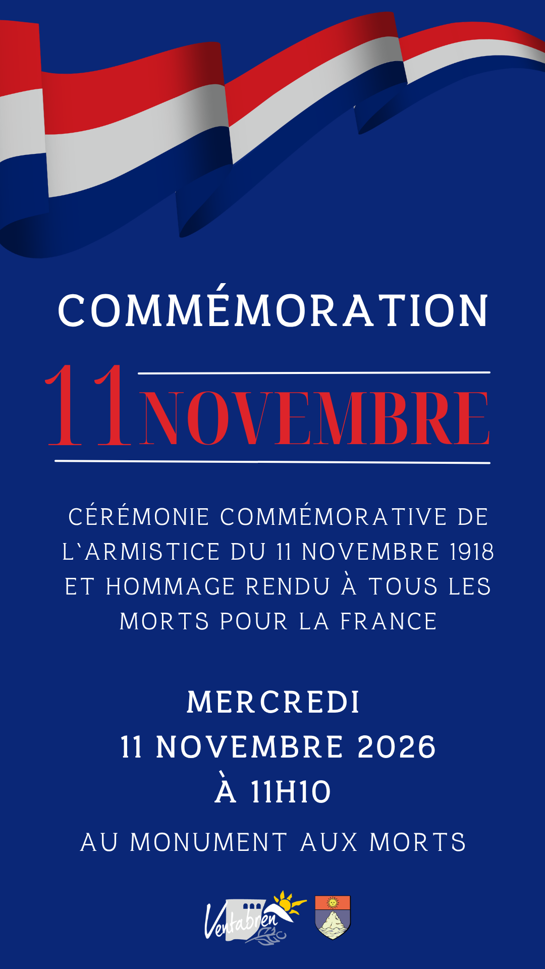 COMMÉMORATION DE L’ARMISTICE DU 11 NOVEMBRE 1918